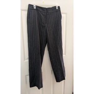 Talbots Petites Size 6 Women's Gray Striped Wool Blend Dress Pant